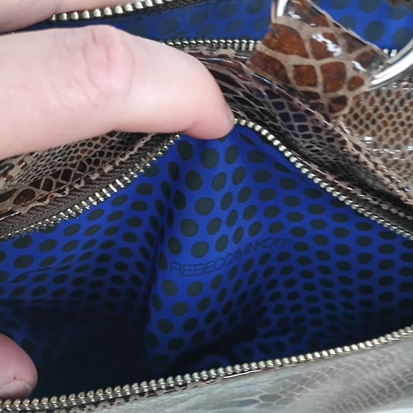 Rebecca Minkoff Brown Snake Print Crossbody Bag - Picture 13 of 14